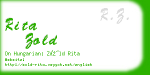 rita zold business card